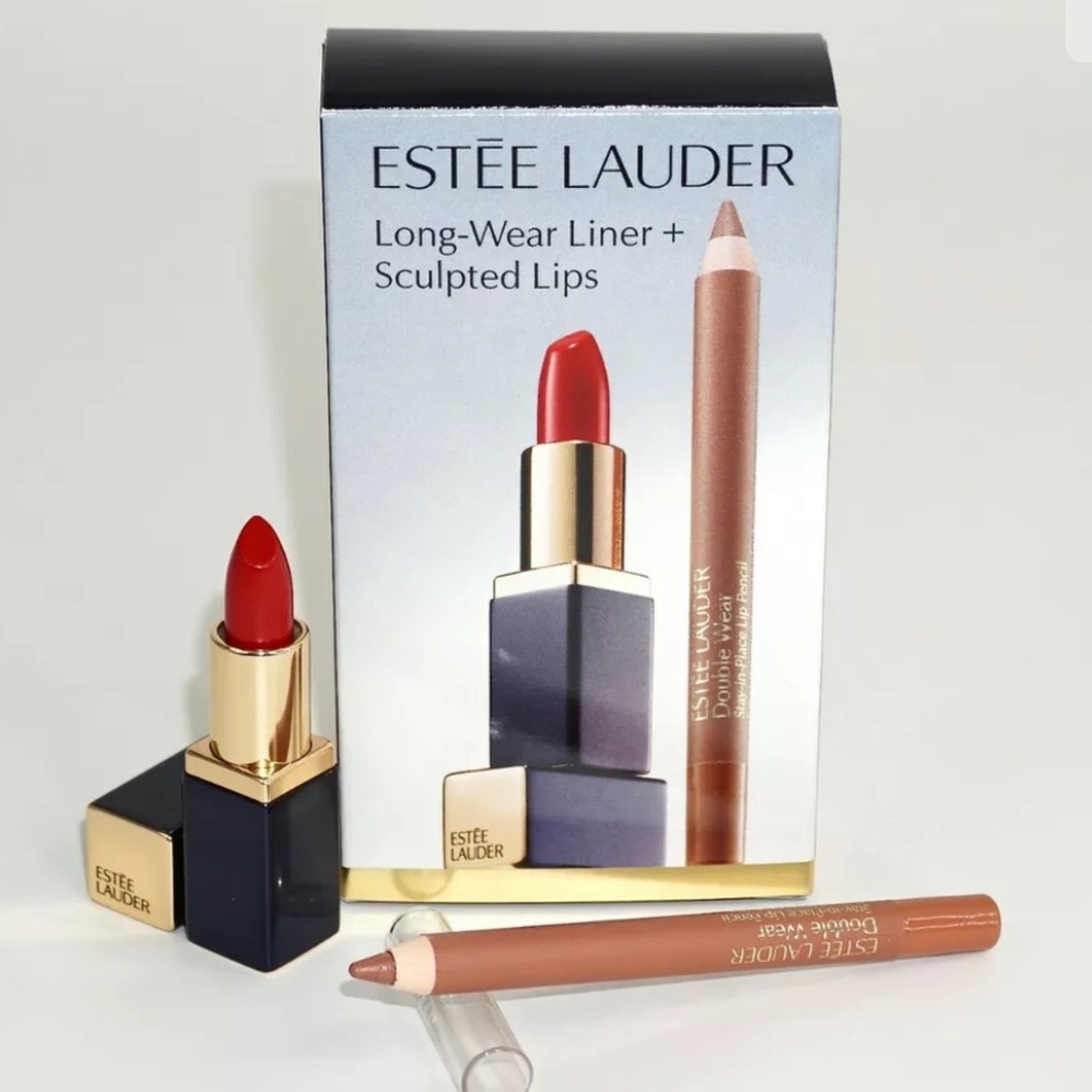 ESTEE LAUDER 2p Long-Wear Liner & Sculpting Lipstick Set $25 NIB